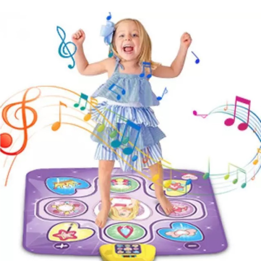 beefunni Dance Mat 5 Game Modes, Dancing Pad with Adjustable Volume, LED Lights
